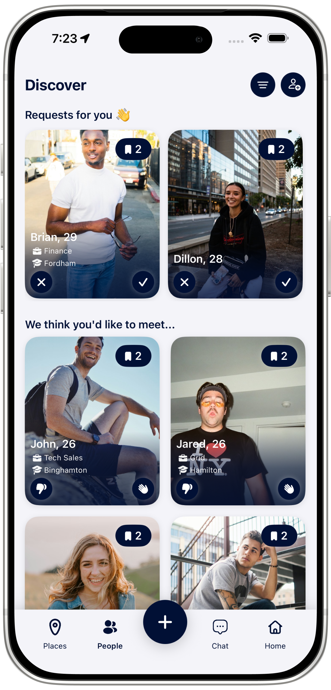 Meet people nearby who share your venue interests